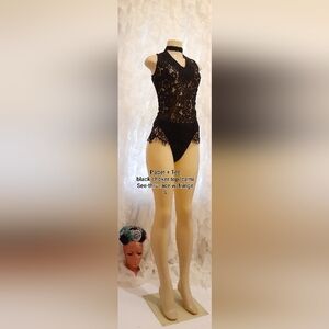 Paper + Tee Black Lace Choker Top/Cami S